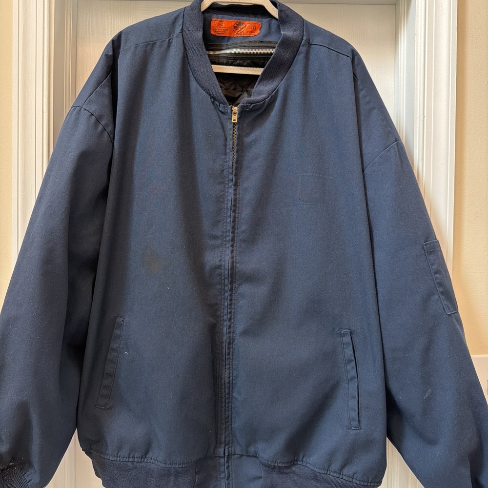 Mens Red Kap Team Worker  Mechanic Jacket Navy Blue 5XL Rg